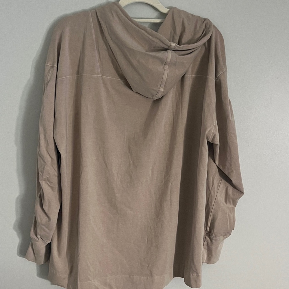NEW with tags. Beige Hooded Pullover with Pocket - Picture 5 of 5